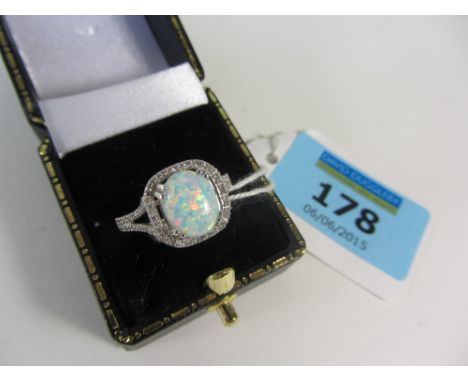 Opal dress ring stamped 925