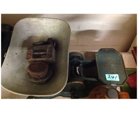 Large Cast Iron Scales and Weights.