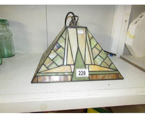 A Tiffany style ceiling light.