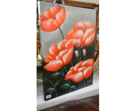 A print on canvas of poppies.