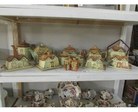 A shelf of cottage ware items.