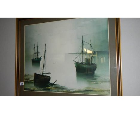A framed and glazed nautical print,.