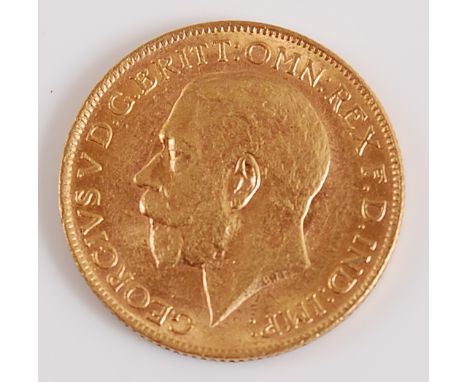 Great Britain, 1921 gold full sovereign, George V, rev; St George and Dragon above Perth mint mark with date below. (1).Scrat