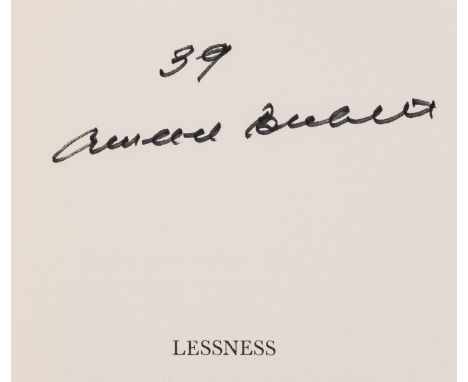 Beckett (Samuel) Lessness, first English edition, one of 100 copies signed by author and specially bound, original cloth-back