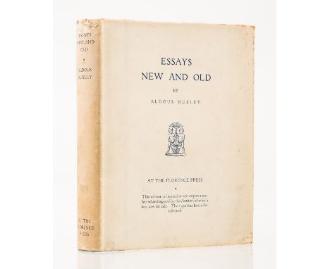 Huxley (Aldous) Essays New and Old, number 79 of 650 copies signed by the author, receipt from Hodgson &amp; Co. dated 1929 l