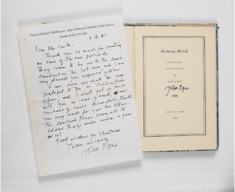 NO RESERVE Piper (John) Romney Marsh, first edition, signed by the author on title with Autograph Letter signed from Piper lo