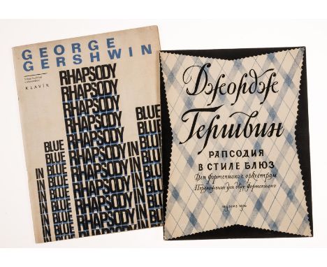 Gershwin (George) Rhapsody in Blue, first Czech edition, one of 2500 copies, original printed wrappers by Jiri Rathousky, Pra