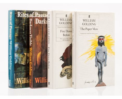 NO RESERVE Golding (William) Darkness Visible, 1979; The Paper Man, 1984; Rites of Passage, typed note signed by the author t