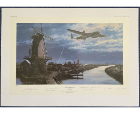 WWII Colour Print Titled Homeward Bound by Nicolas Trudgian signed in pencil by FLIGHT LIEUTENANT EDWARD C. JOHNSON, SERGEANT