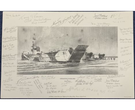 WWII Richard Taylor Signed Limited Edition Print Titled Operation Overlord by Richard Taylor, Multi-Signed by The Artist plus
