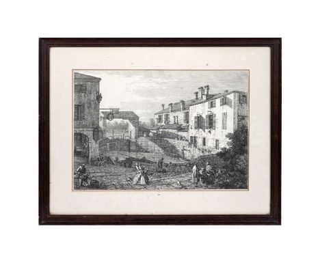 Giovanni Antonio Canal (Canaletto) (Italian, 1697-1768)"Le Porte del Dolo"; The Oval Basin of the Locks at Dolo, with a barge