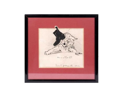 Louis William Wain(1860-1939)"Me-e-e!!!-e-!!!! (How to Produce the Voice)",signed and titled,pen and ink on paper,17.5 x 19cm