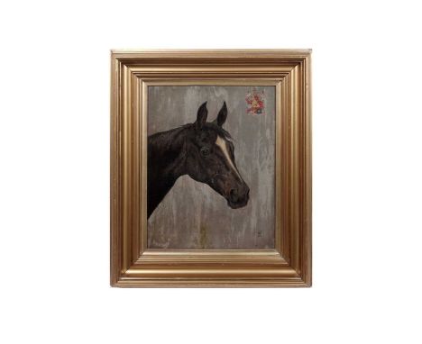 Early 20th Century British SchoolPortrait of a Bay Racehorse, signed with a monogram "WF" and dated 1902, bearing the family 