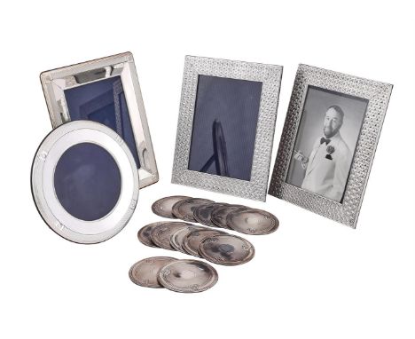 
	
		A COLLECTION OF ELECTRO-PLATED ITEMS
		To include: a pair of Italian rectangular photo frame, stamped Made in Italy, wit
