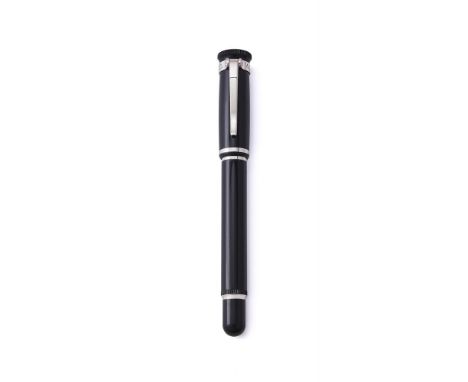 
	
		ALFRED DUNHILL, SENTRYMAN 
		A BLACK RESIN FOUNTAIN PEN 
		Cap and Barrel: With woven detail, black resin barrel and cap