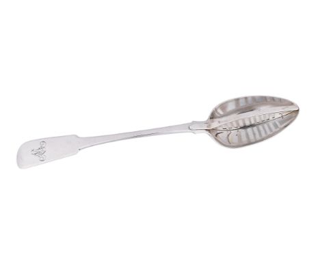 
	
		AN INDIAN SILVER FIDDLE PATTERN STRAINING SPOON
		TWENTYMAN &amp; CO., CALCUTTA, CIRCA 1840
		Engraved with a monogram
	
