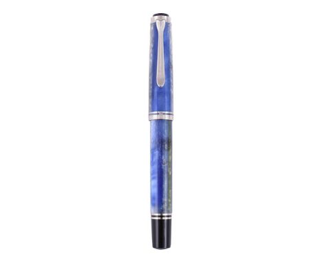 
	
		PELIKAN, M620 CITY, ATHENS 
		A BLUE AND GREEN RESIN FOUNTAIN PEN 
		Cap and Barrel: The green and blue marbled resin ca