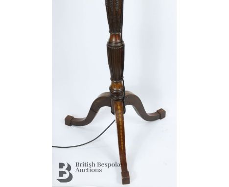 Regency mahogany lamp stand, reeded column on splayed legs, with attractive inlay, understood to have originally come from Bu