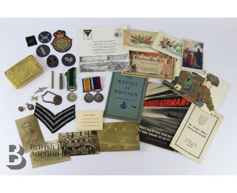 WWI and WWII RAF interest, a medal awarded to F.46086 G.Maver B.M R.A.N.S George V 1914-18 and&nbsp; another 246086 St G. Mav