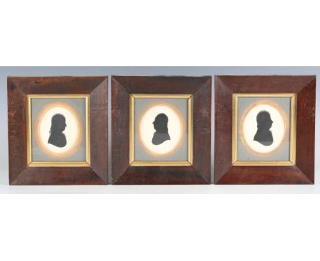 John Field - a set of three 19th century cut paper and ink silhouette portrait miniatures, depicting Major General Sabloukoff