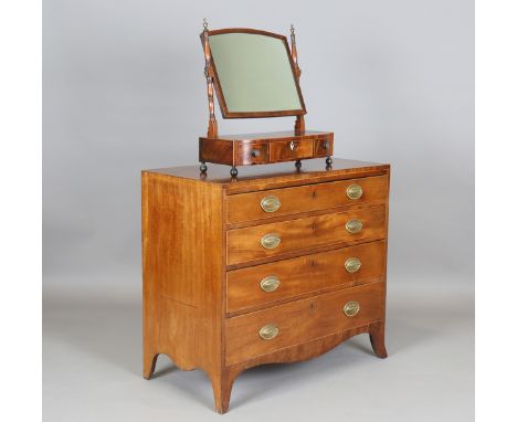 A George III mahogany chest of four graduated long drawers with boxwood stringing, height 83.5cm, width 91cm, depth 48cm, tog