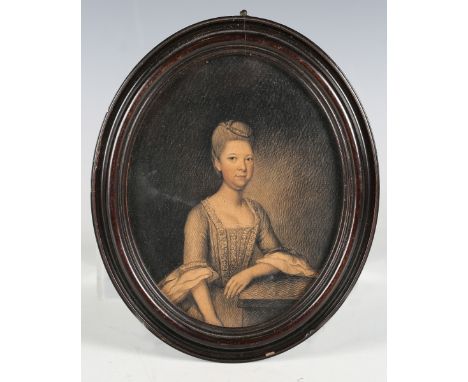 Circle of Ozias Humphrey - a late 18th/early 19th century ink with watercolour portrait miniature, depicting a lady identifie
