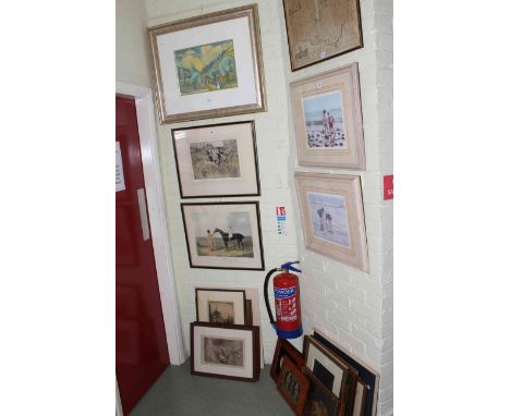 Collection of twenty one prints including Henry Wilkinson, Map of Yorkshire, limited edition print, etc.