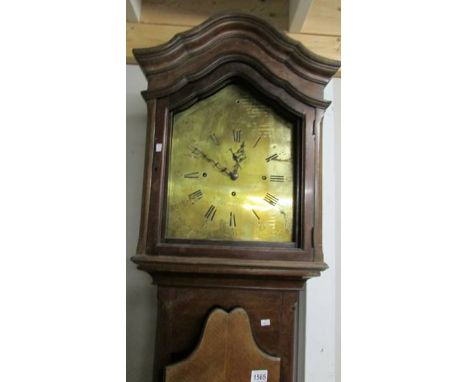 A brass faced 8 day Grandfather clock, Mosley C London, Malbemarle SW.