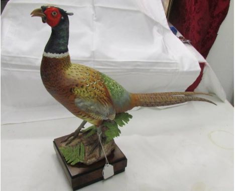 A superb Royal Worcester figure of a ring necked pheasant cock, signed.  (Please note: due to the fragility of this item we a