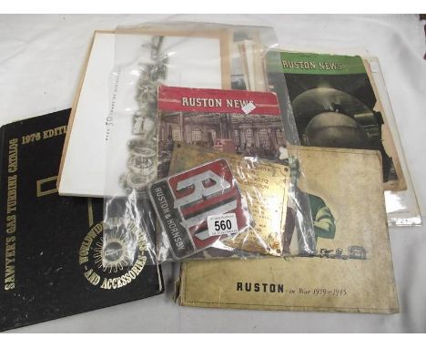 A box of 1960's Ruston News and Ruston Hornsby engine plates.