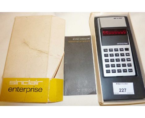 Rare vintage 1970's Sinclair Radionics Enterprise calculator with box and instruction leaflet