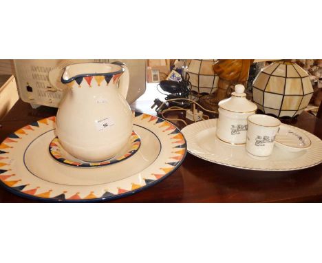 Large dish, plate and jug by Mulberry, 3 items of "Present Company" china and a Royal Worcester meat platter