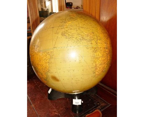 Vintage large illuminated library globe by Diorama Ltd with bakelite stand