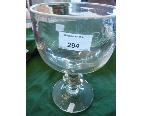 Large vintage German beer glass from the Franz Steger brewery for the Braunschweig Festival