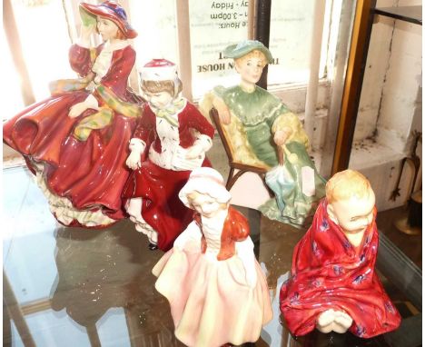 Six Royal Doulton figurines - The Little Pig, Dinky Do, Best Wishes, Ascot and Top O'the Hill