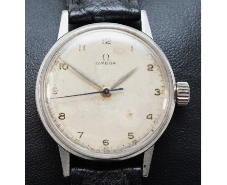 Omega British Military WWII era stainless steel manual wind gentleman's wristwatch, c.1939, cal. 30T2SC 16 jewel movement, nu