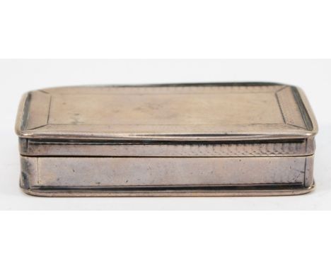 A Victorian silver snuff box, by Francis Clarke, Birmingham 1838, William IV duty mark, 7.5 x 4 x 1.5cm, 89gm 