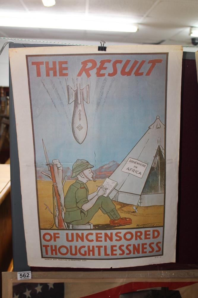 6 VINTAGE COPIES OF WW11 POSTERS. INCLUDING DR CARROT GUARDS YOUR