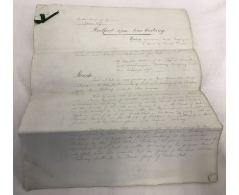 Original Victorian Railway Ephemera - Stratford-upon-Avon Railway c1857. A legal copy of a petition to Parliament by the Oxfo