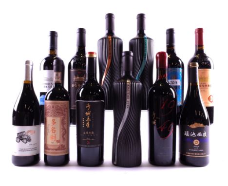 12 BOTTLES CHINESE RED WINETractor Syrah 2018; Changyu Cabernet Sauvignon; Shacheng Shiraz Syrah; Chateau Rena R888, R588 and