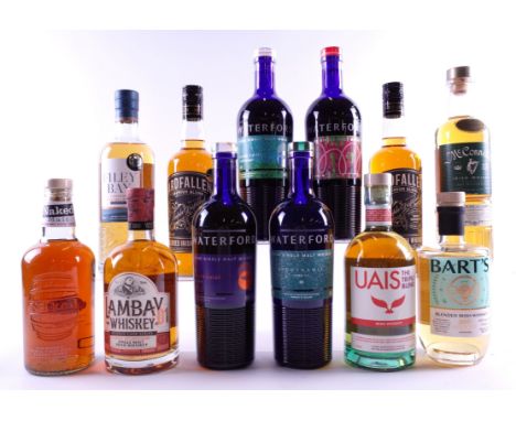 12 BOTTLES WHISKY/WHISKEYNaked Malt Blended Scotch; Lambay Whiskey 01 Reserve Cask Series Single Malt Irish; Waterford Irish 