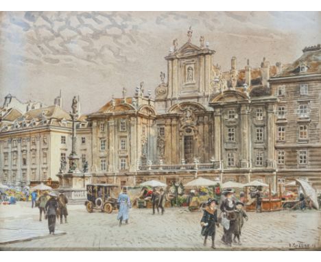 Ernst Graner1865 Werdau (Sachsen) - 1943 Wien"Der Platz Am Hof in Wien"R. u. signiert und (19)13 datiert. Rücks. auf Künstler