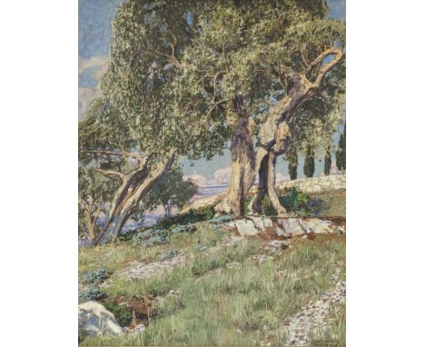 Hans Lietzmann1872 Berlin - 1955 Torbole/Gardasee"Am Gardasee"R. u. signiert und 1910 datiert. Rücks. auf Klebezettel betitel