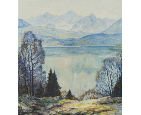 Otto Pippel1878 Lodz - 1960 München"Der Walchensee im Vorfrühling"R. u. signiert. Rücks. bezeichnet und betitelt. Öl auf  Lwd