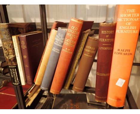 Shelf of antique furniture reference books