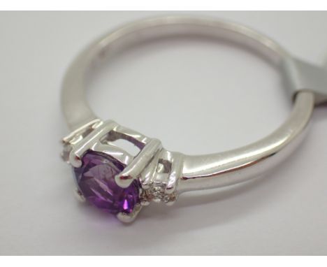 Gemporia silver purple stone ring size R / S  