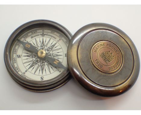 Brass Marine style pocket compass