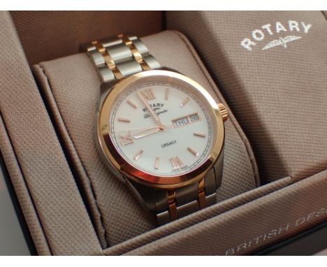 Gents Rotary Legacy wristwatch with box &amp; papers CONDITION REPORT: This item is working at lotting.
