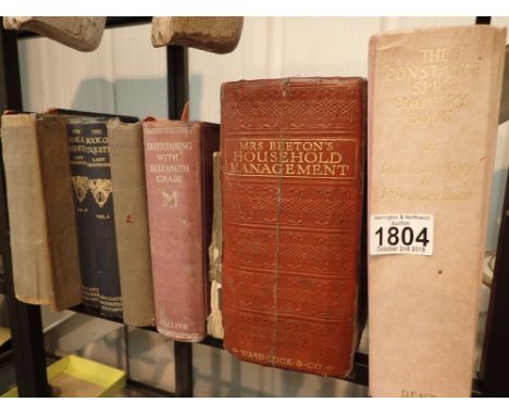 Shelf of cooking and etiquette books