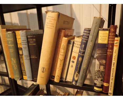 Shelf of antique reference books